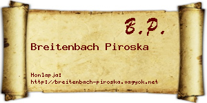Breitenbach Piroska névjegykártya