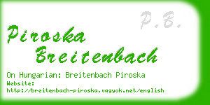 piroska breitenbach business card